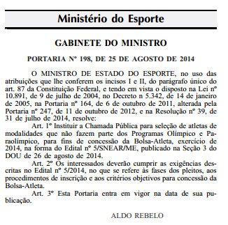 PORTARIA 198 - 25/08/2014