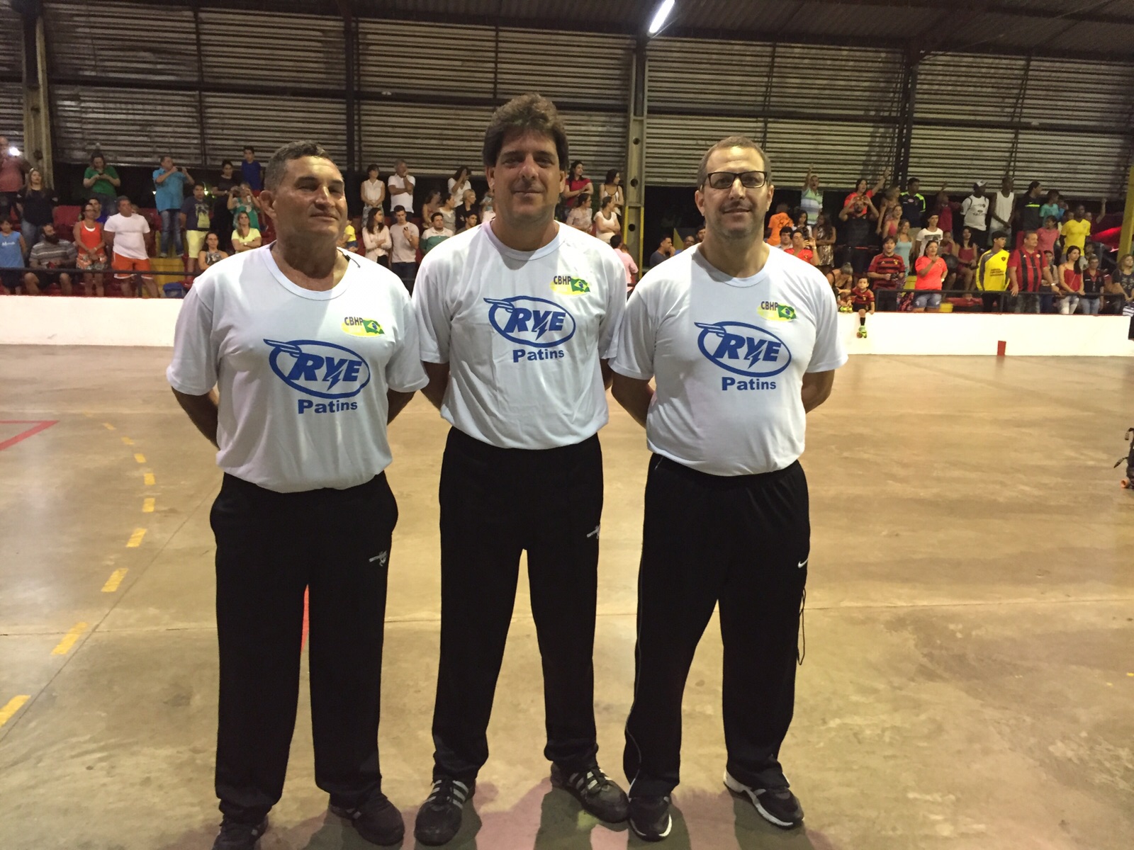 Árbitros internacionais Luis Alexandrino, Leandro Agra e Fernando Madureira