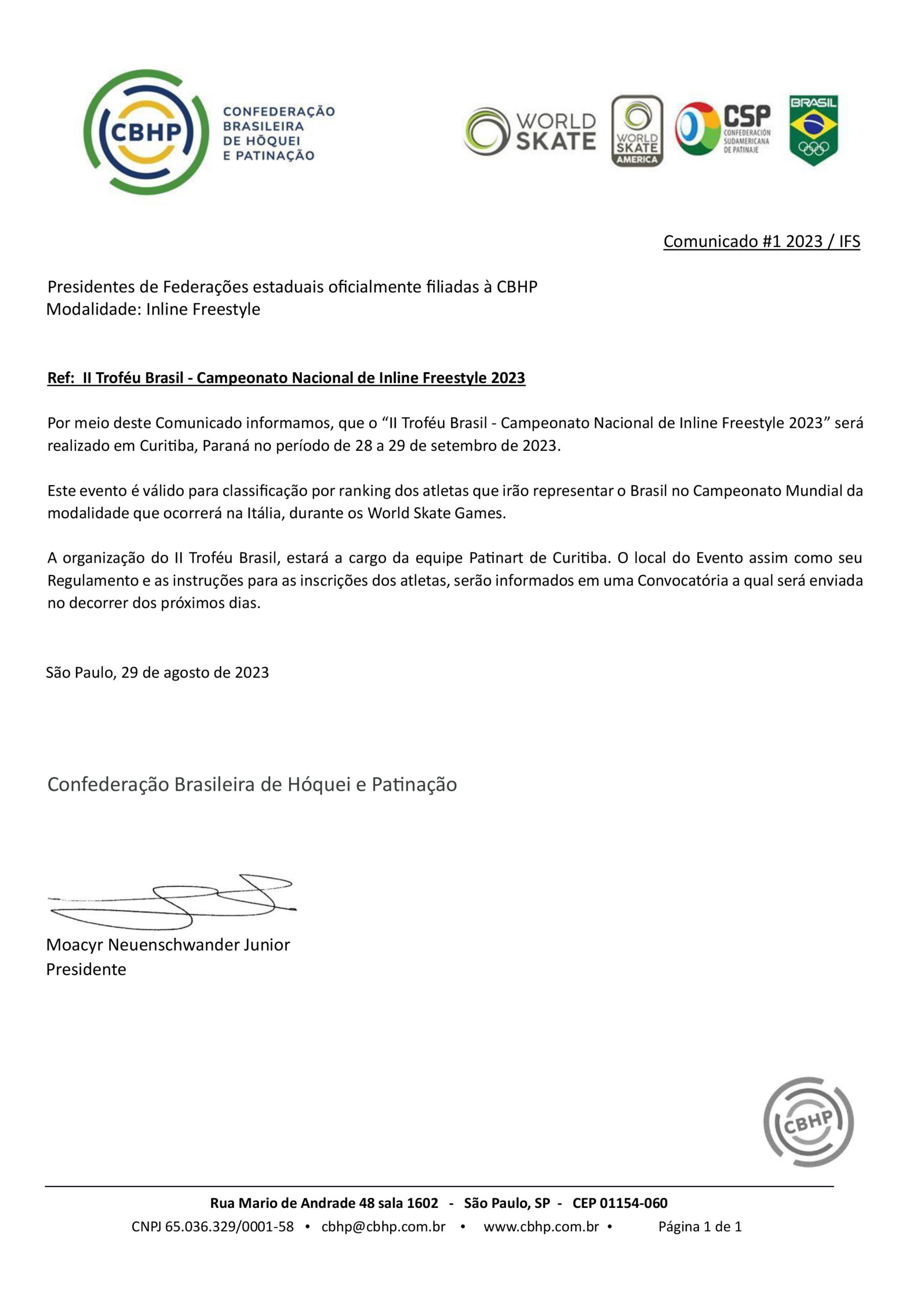 II Troféu Brasil Inline Freestyle 2023