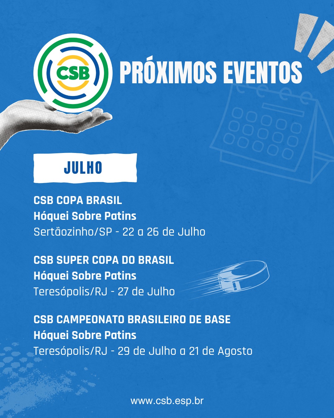 Próximos Eventos Julho CSB