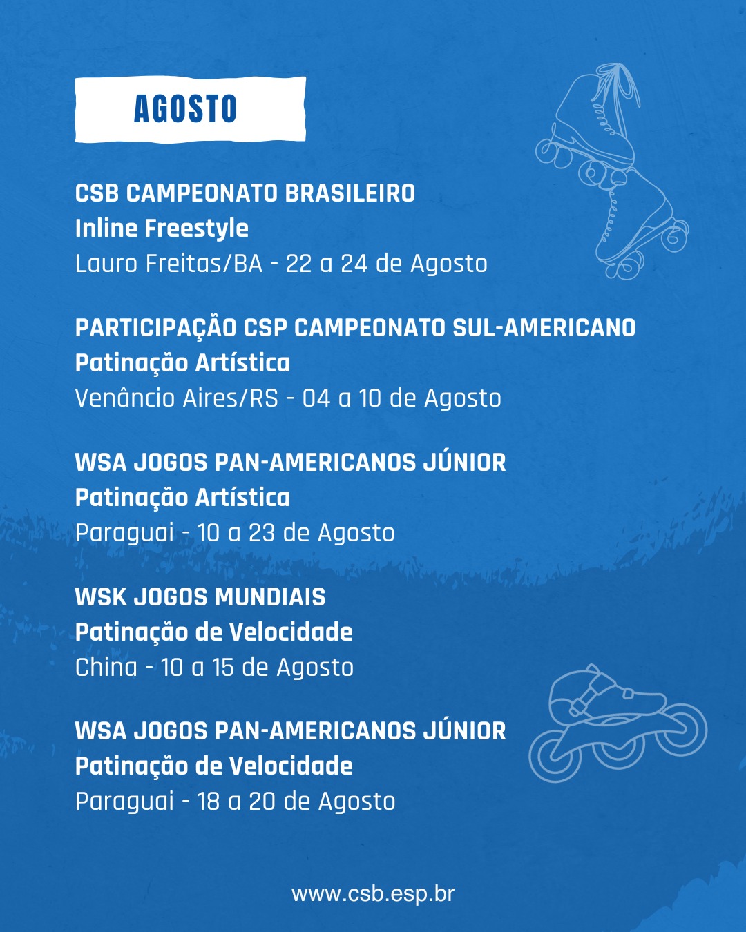 Próximos Eventos Agosto CSB
