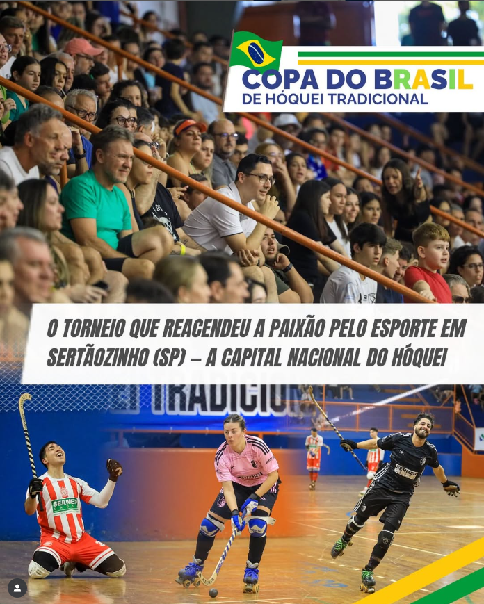 Ginásio lotado durante a Copa Brasil de Hóquei